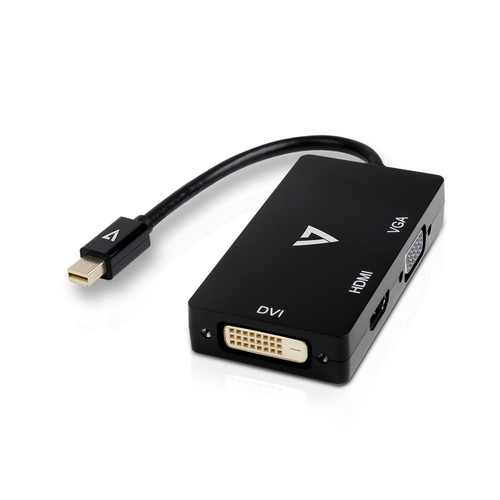 MINI DP TO MULTI VIDEO ADAPTER DVI-D VGA HDMI 1.4 VID 1080P FHD – V7