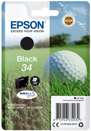 SINGLEPACK BLACK 34 DURABRITE GOLF BALL – Epson