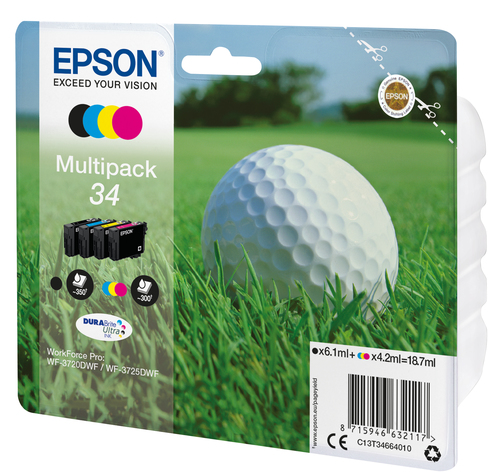 MULTIPACK 4-COLOURS 34 DURABRITE GOLF BALL – Epson