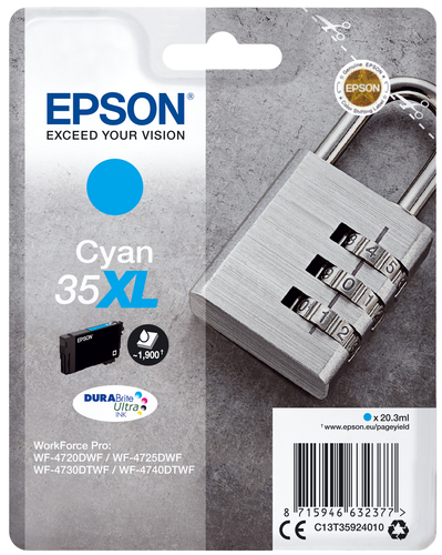 SINGLEPACK CYAN 35XL PADLOCK – Epson