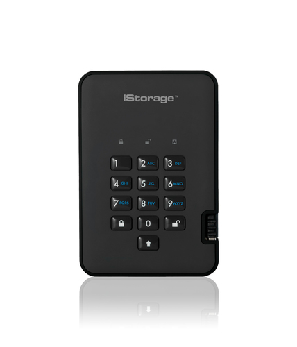 iStorage diskAshur2 256-bit 3TB Secure Encrypted Hard Drive- Black – iStorage