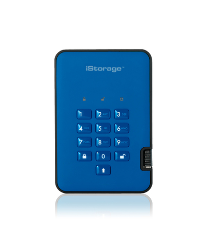 iStorage diskAshur2 256-bit 1TB Blue – iStorage