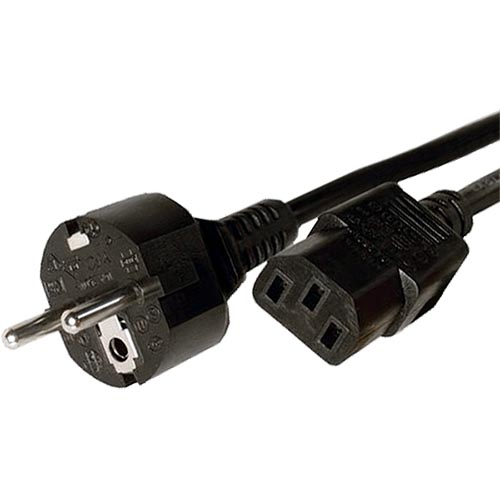 2m Straight Schuko - IEC C13 Black PVC 0.75mm Power Leads – Cablenet