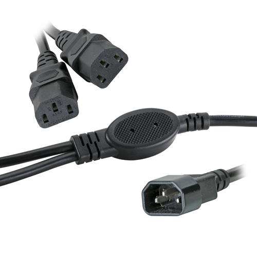1m IEC C14 - 2 x IEC C13 0.5m Legs Black PVC Power Leads – Cablenet