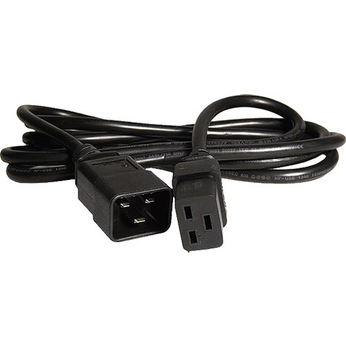 0.5m IEC C20 - IEC C19 Black PVC 1.5mm Power Leads – Cablenet