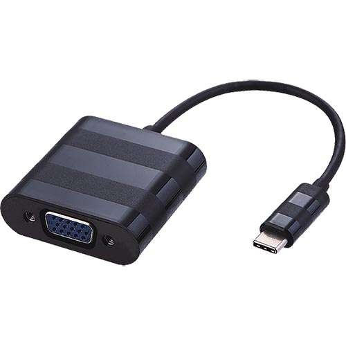 20cm USB 3.1c Male - VGA Female (1920x1080p@60Hz) Tailed Black Active – Cablenet