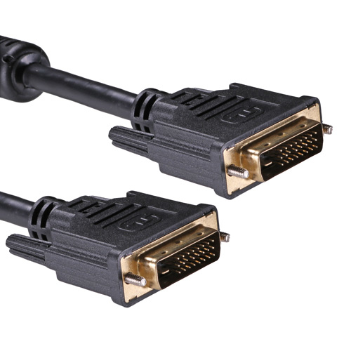 2m DVI-D 24+1 Dual Link 1080p Gold Male - Male 30AWG Black PVC Cable – Cablenet
