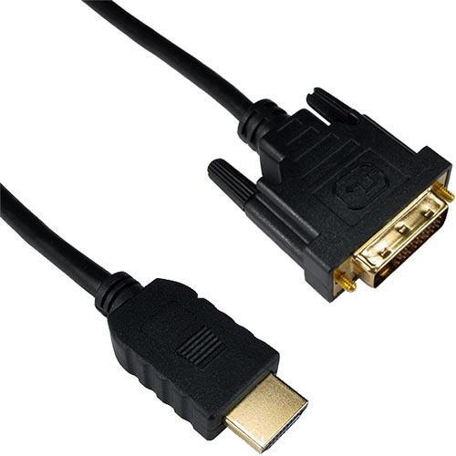 2m Gold HDMI 1.4b Male - DVI-D Male 1080p 24+1 30AWG Black Cable – Cablenet