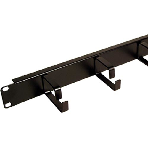 1u 5 Ring Cable Management Bar 65mm Rings Black – Cablenet