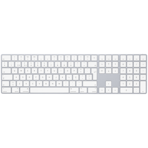 Apple Magic Keyboard with Numeric Keypad - Keyboard - Bluetooth - QWERTY - Portuguese - silver - for 10.2-inch iPad, 10.5-inch iPad Air, 10.9-inch iPad Air, iPad mini 5, iPhone 11, 12, 13, SE – Apple