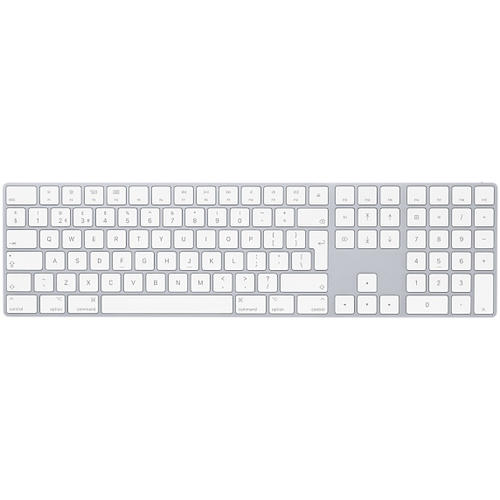 Apple Magic Keyboard with Numeric Keypad - Keyboard - Bluetooth - QWERTY - Danish - silver - for 10.2-inch iPad, 10.5-inch iPad Air, 10.9-inch iPad Air, iPad mini 5, iPhone 11, 12, 13, SE – Apple