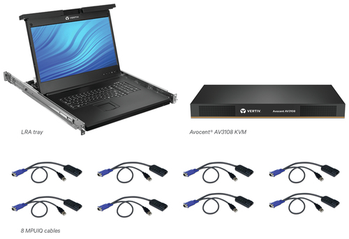 LCD8P KVM 8 CABLES USB KB-UK ENG – Vertiv