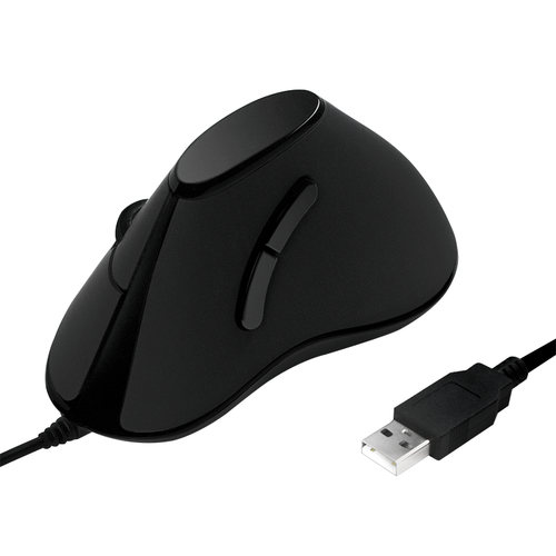 Mouse, Ergonomic vertical, 5-button, black – LogiLink