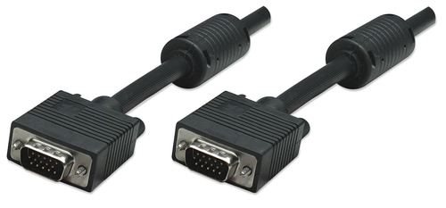 SVGA FERRITE MONITOR CABLE 10M -MALE/MALE BLACK POLYBAG – INTELLINET