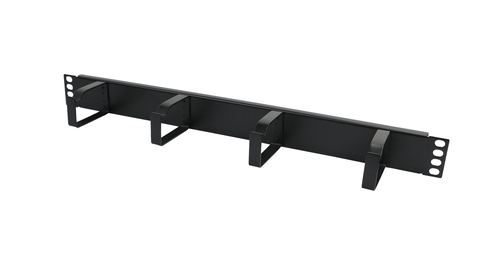 1U CABLE MANAGEMENT BAR BLACK METAL RINGS – Excel