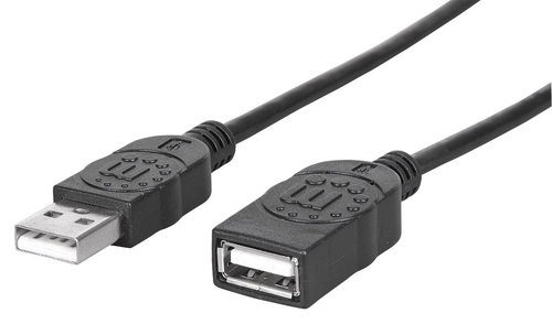 USB-A CABLE 1M MALE/FEMALE- 480MBPS (USB 2.0) EXTENSION BLCK – INTELLINET