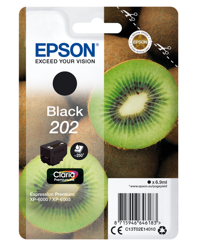 SINGLEPACK BLACK 202 KIWI CLARA PREMIUM K – Epson