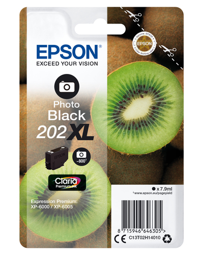 SINGLEPACK PHOTO BLACK 202XL CLARIA PREMIUM K – Epson