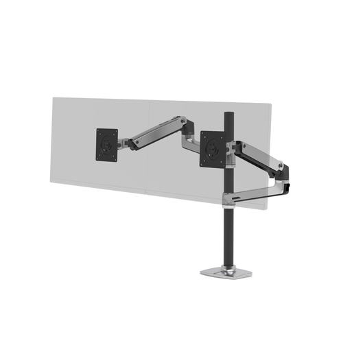 LX DUAL STACKING ARM TALL POLE BLACK ACCENTS POLISHED – Ergotron