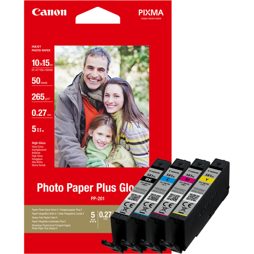 INK CLI-581XL BK/C/M/Y W/O SEC PHOTO VALUE PACK BLISTERED – Canon