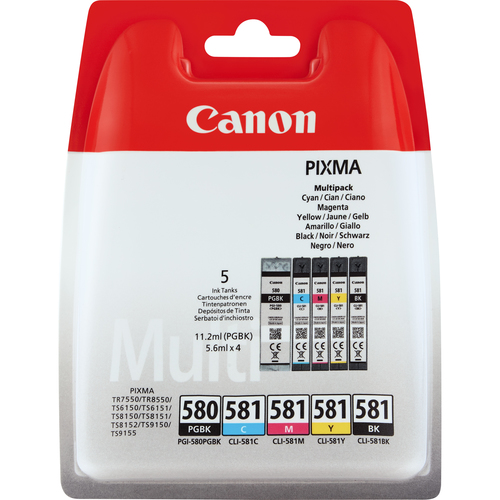 INK PGI-580/CLI-581 BK/CMYK MULTI PACK BL W/O SECURITY – Canon