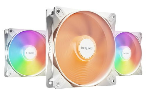 Be Quiet! (BL125) Light Wings LX 12cm PWM High-Speed ARGB Case Fans (3 Pack), Rifle Bearing, Impeller w/ 16 LEDs, Daisy-Chain, Up to 2100 RPM, White – BeQuiet