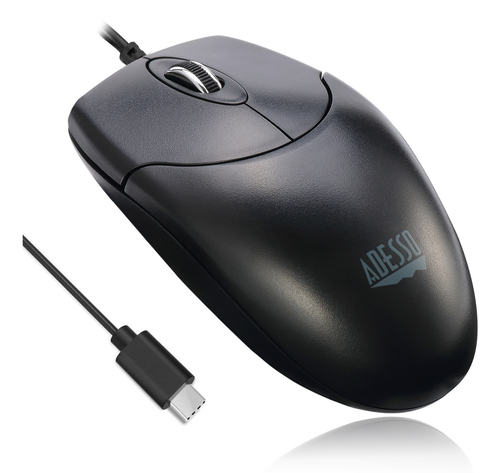 1000DPI USB C TYPE WIRED MOUSE BLACK – Adesso