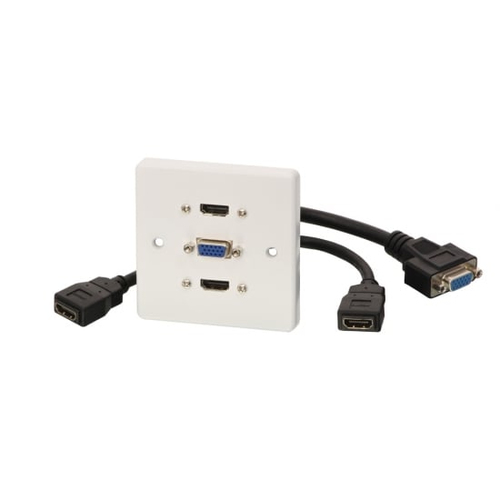 Dual HDMI and VGA Faceplate With 10cm Trailing Leads – Lindy