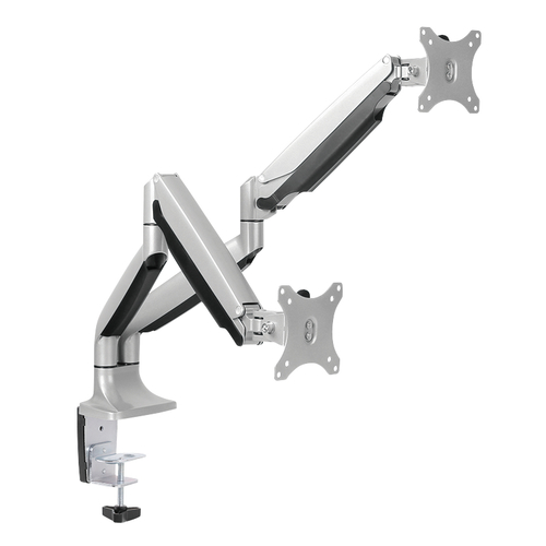 Dual Monitor mount, 13-32, aluminum, gas spring – LogiLink