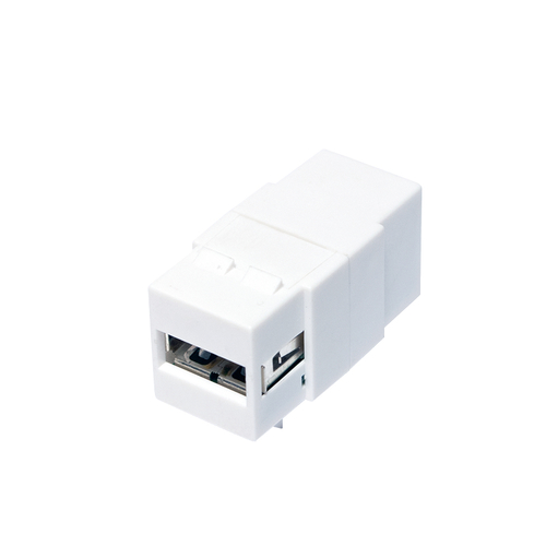 USB 2.0 keystone coupler, A/F to USB-B/F, white – LogiLink
