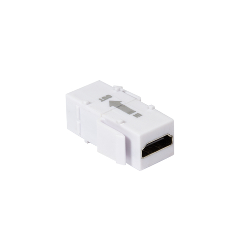 HDMI keystone coupler, A/F to HDMI A/F, 4K/30 Hz, repeater, white – LogiLink