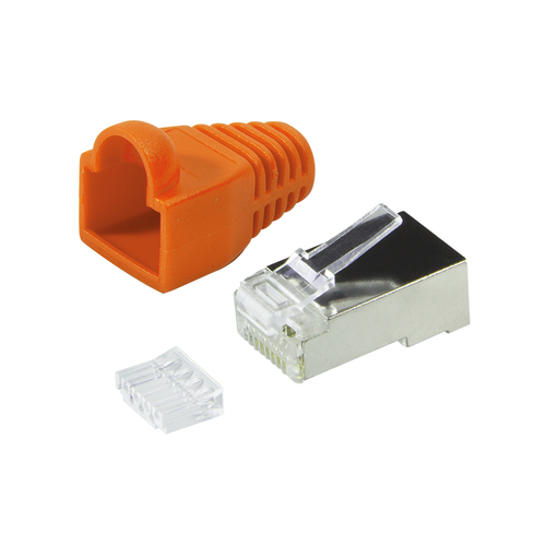Modular Plug RJ45 Cat.6 STP, orange, 100pcs – LogiLink