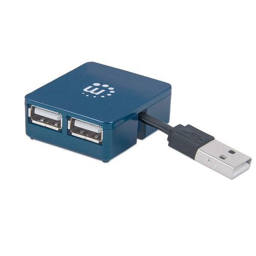USB-A 4-PORT MICRO HUB USB 2.0- BUS POWER BLUE – INTELLINET
