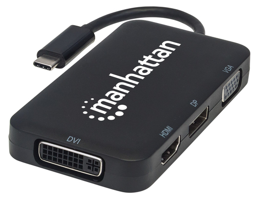 USB-C DOCK/HUB 4-PORT- DISPLAYPORT/DVI-D/HDMI/VGA BLACK – INTELLINET