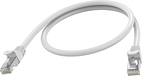 VISION Professional installation-grade Ethernet Network cable - LIFETIME WARRANTY - RJ-45 (M) to RJ-45 (M) - STP Shielded Twisted Pair - CAT 6A - 10 Gbps - 24 AWG - booted - 50 cm - white – Vision