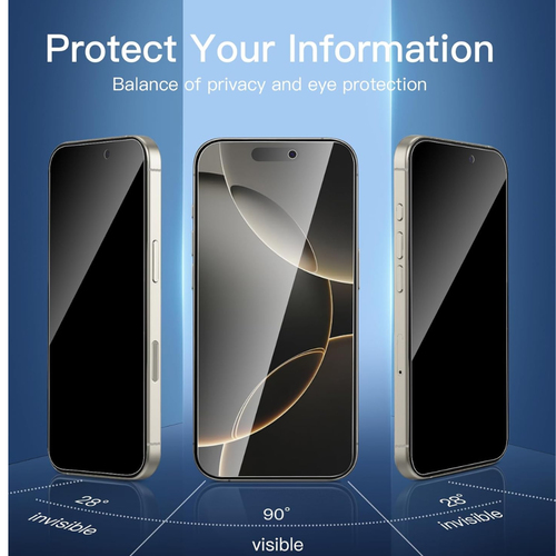 JLC Apple iPhone 16 Pro Privacy Tempered Glass With Black Edge – JLC