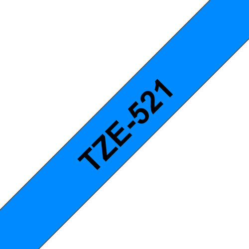 TZE-521 LAMINATED TAPE 9MM 8M BLACK ON BLUE – Brother