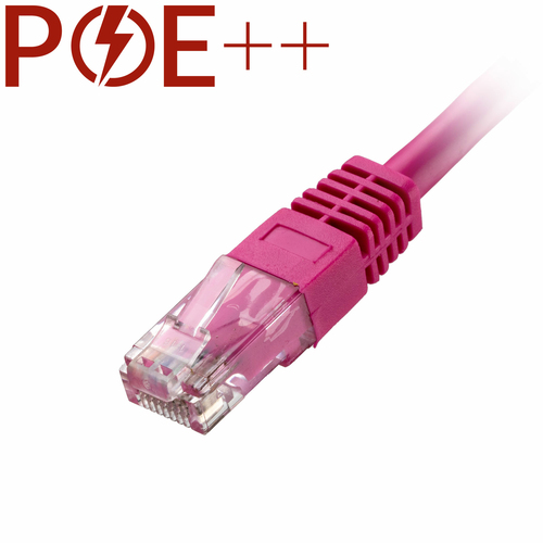 10m Cat6 RJ45 Pink U/UTP PVC 24AWG Flush Moulded Booted Patch Lead – Cablenet