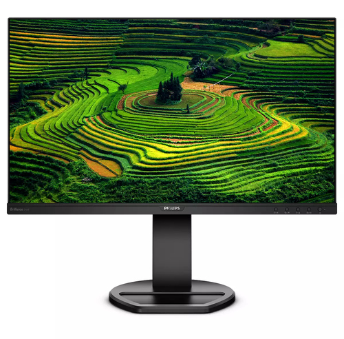 24" Black LCD MonitorFull HD Speakers Height Adjustable VGA DisplayPort DVI and HDMI – Philips