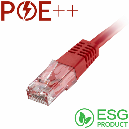 0.3m Cat6 RJ45 Red U/UTP PVC 24AWG Flush Moulded Booted Patch Lead (PK 100) – Cablenet