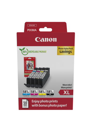 CANON CLI-581XL BK/C/M/Y PHOTO VALUE – Canon