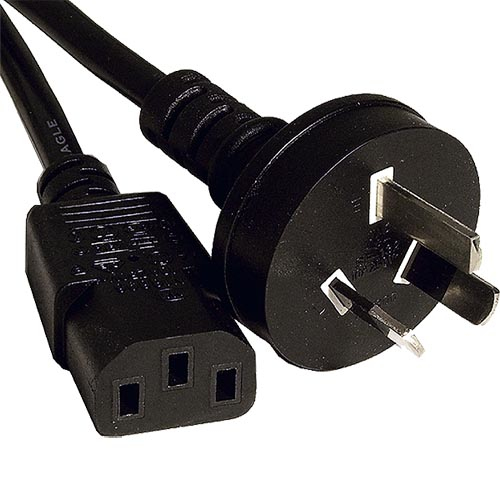 2m Australian (3 Pin) - IEC C13 Black PVC 0.75mm Power Leads – Cablenet