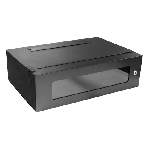 6u x 450mm Deep Lockable Wall Rack 19inch Black Glass Door – Cablenet