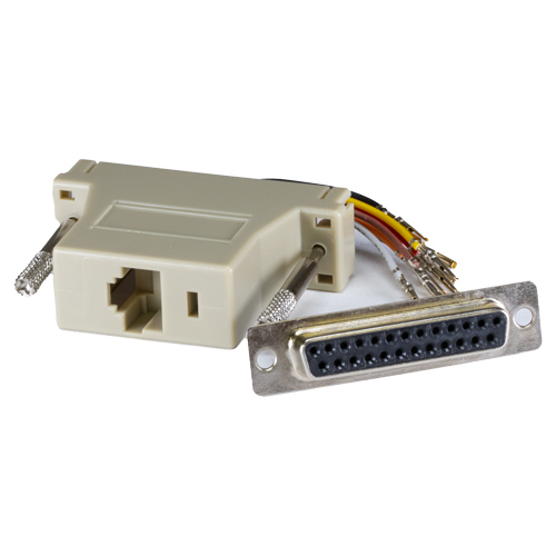 RJ45-D25 Female Modular Adaptor Grey – Cablenet