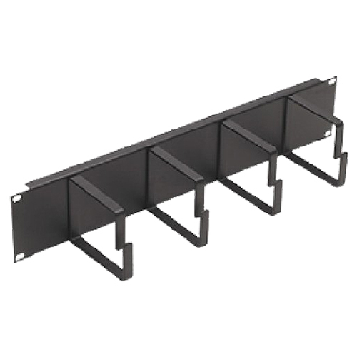 2u 4 Ring Cable Management Bar 100mm Rings Black – Cablenet