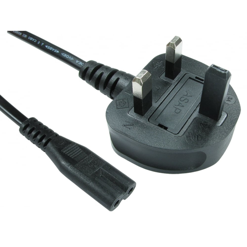 2M UK PLUG M C7 F 8 BLK POWER CABL – Cables Direct