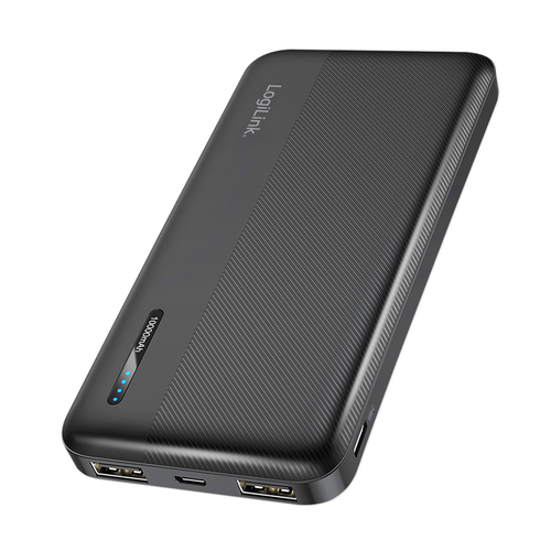 Mobile Power Bank, LiPo, 10.000mAh, USB-C in/out, black – LogiLink