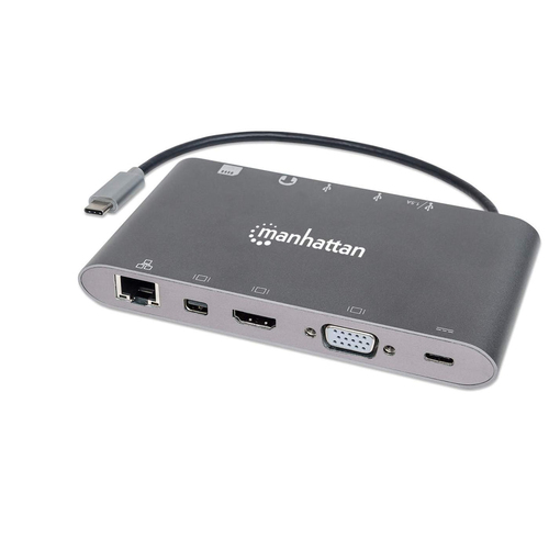 USB-C DOCK/HUB/READER 8-PORT- AUD/HDMI/RJ45/USB-A/USB-C/VGA PD – INTELLINET