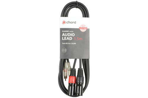 1.5m Twin Phono - Twin Male XLR Cable – chord