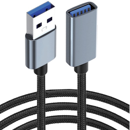 JLC BR21 USB Braided (Male) to USB (Female) Shielded Cable - 3M - Black – JLC